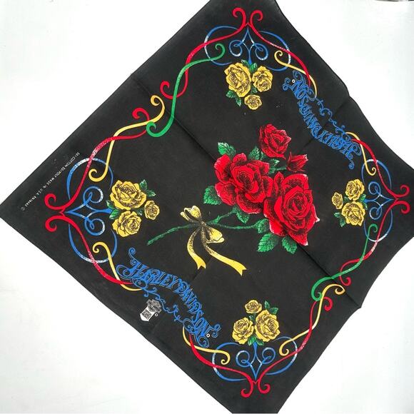 NWOT - HARLEY DAVIDSON NEW collectible square scarf/vandana BLACK - Picture 2 of 7